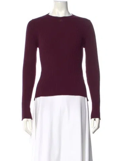 Pre-owned Courrèges Crew Neck Sweater In Burgundy