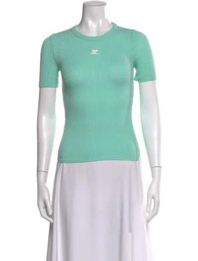 Pre-owned Courrèges Crew Neck Sweater In Green