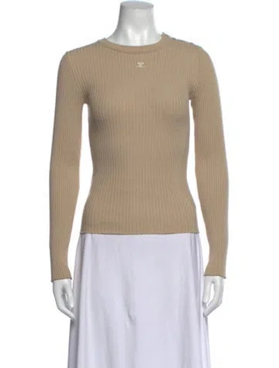 Pre-owned Courrèges Crew Neck Sweater In Neutrals