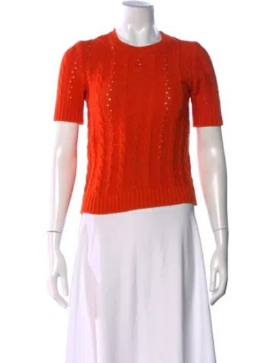 Pre-owned Courrèges Crew Neck Sweater In Orange