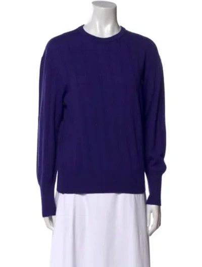 Pre-owned Courrèges Crew Neck Sweater In Purple