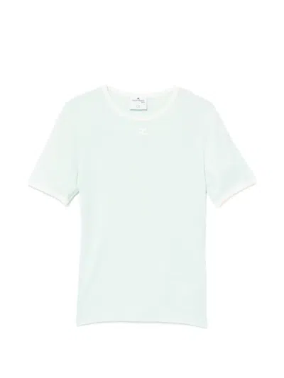 Courrèges Crew Neck T-shirt In Burgundy