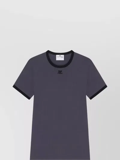 COURRÈGES CREW NECK T-SHIRT CONTRAST TRIM