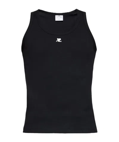 Courrèges Crew Neck Vest In Black