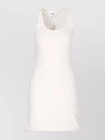 Courrèges Crewneck Meduse Knit Mini Ribbed Scoop Sleeveless In White