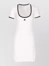 Courrèges Ribbed Cotton Mini Dress With Logo Embroidery