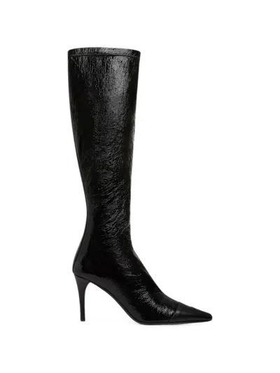 Courrèges Crinkled Toe-cap Boots In Black