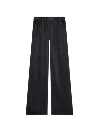 Courrèges Crinkled Trousers In Black