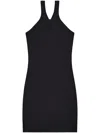 Courrèges Ribbed Tank Top With Zipper On The Neckline In Black