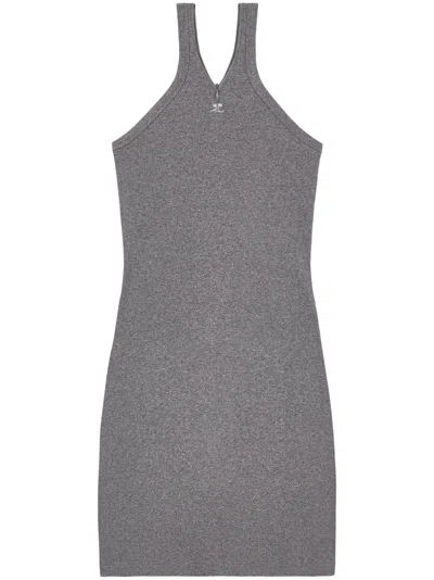 Courrèges Courreges 'criss Cross 90's Mini' Dress In Gray