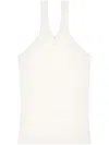 Courrèges Courreges Pre Criss Cross Cotton Tank Top In Heritage White