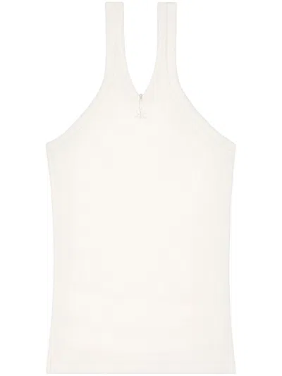COURRÈGES CRISS CROSS 90'S RIB TOP WOMAN WHITE IN COTTON