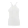 Courrèges Ribbed Tank Top With Zipper On The Neckline In Heritage White