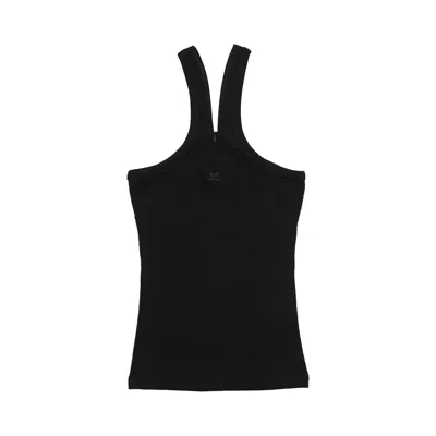 Pre-owned Courrèges Criss Cross 90s Rib Tank Top 'black' | Women's Size Xl