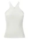 Courrèges Ribbed Tank Top With Zipper On The Neckline