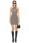 Courrèges Crossed Straps Mini Dress In Natural & Mud Brown