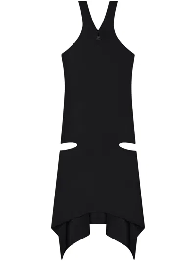 Courrèges Criss-cross Jersey Mini Dress In Black