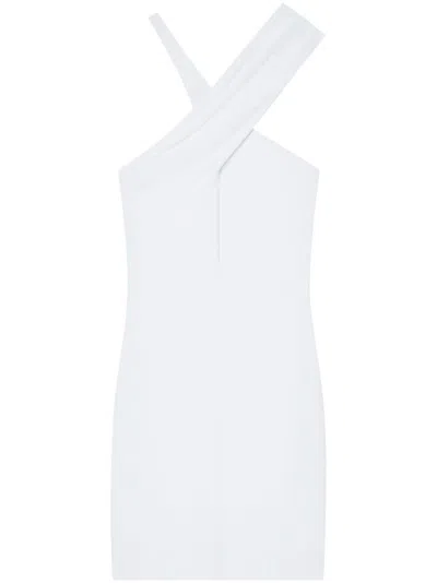 Courrèges Criss-cross Jersey Mini Dress In Weiss