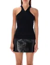 Courrèges Ribbed Tank Top With Zipper On The Neckline