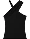 Courrèges Courregès Asymmetric Black Criss Top In Schwarz