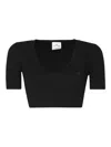 Courrèges Crop Top In Cotton In Black