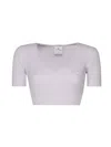 Courrèges Crop Top In Cotton In Grey