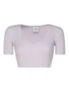 Courrèges Crop Top In Cotton In Grey