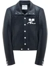 Courrèges Structured Black Faux-leather Jacket In Black