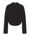 Courrèges Heritage Crepe Cropped Blazer Jacket In Black
