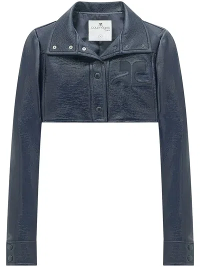 Courrèges Klassische Cropped-jacke In Blue