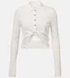 Courrèges Collared Neck Knotted Front Long Sleeves In Heritage White