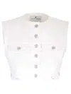 Courrèges Multiflex Cropped Denim Vest In White