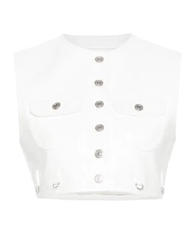 COURRÈGES COURRÈGES MULTIFLEX DENIM CROPPED VEST