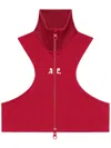 Courrèges Logo-embroidered Cropped In Red