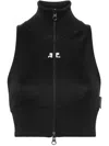 Courrèges Ribbed Vest With Contrasting Color Logo On The Front