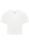 COURRÈGES CROPPED LOGO T-SHIRT WITH