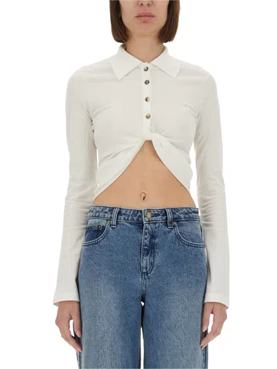 COURRÈGES CROPPED POLO SHIRT "TWIST"