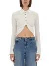 Courrèges Collared Neck Knotted Front Long Sleeves