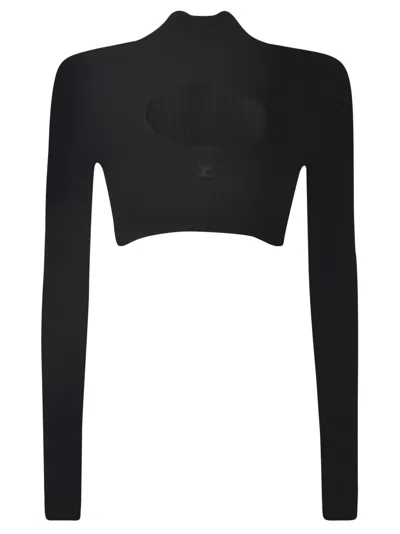 COURRÈGES CROPPED RIBBED JUMPER