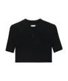 Courrèges Mockneck Rib Knit Cropped Top Women Black In Viscose In Black