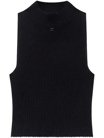 COURRÈGES CROPPED RIBBED TANK TOP