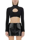 Courrèges Courreges Women Cropped Shirt In Black