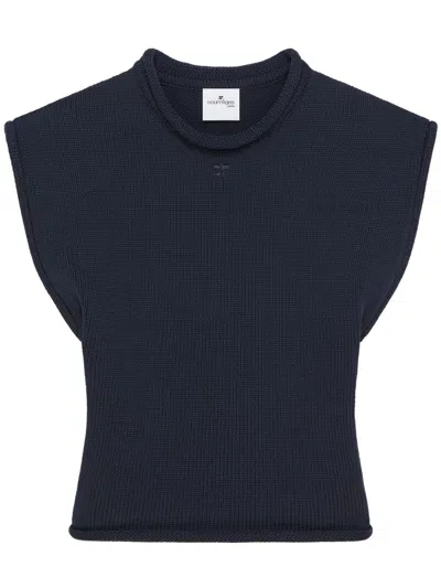 COURRÈGES COURREGÈS CROPPED SLEEVELES SWEATER