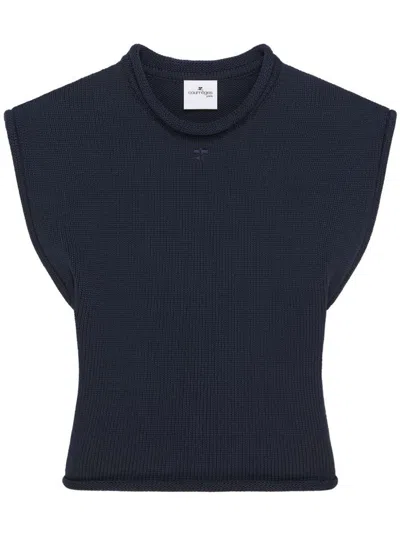 COURRÈGES COURRÈGES CROPPED SLEEVELES SWEATER CLOTHING