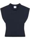 Courrèges Courreges Women Cropped Sleeveles Sweater In Blue
