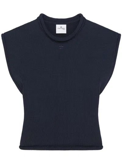 COURRÈGES CROPPED SLEEVELES SWEATER