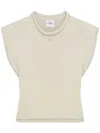 Courrèges Cropped Sleeveless Knitted Top In Neutrals