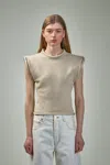 Courrèges Cropped Sleeveless Sweater In Brown