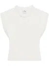 Courrèges Logo Ribbed Top In White