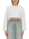 Courrèges Courreges Woman Sweatshirt Ivory Size L Cotton In Bianco